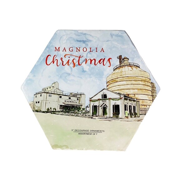 Magnolia Market Silos Waco TX Decoupage Ornament Collection of 7 All Different - Picture 2 of 4